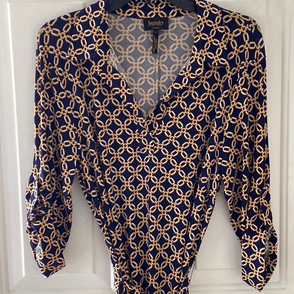 Laundry By Shelli Segal Dresses Laundry By Shelli Segal Gold Link Dress Poshmark